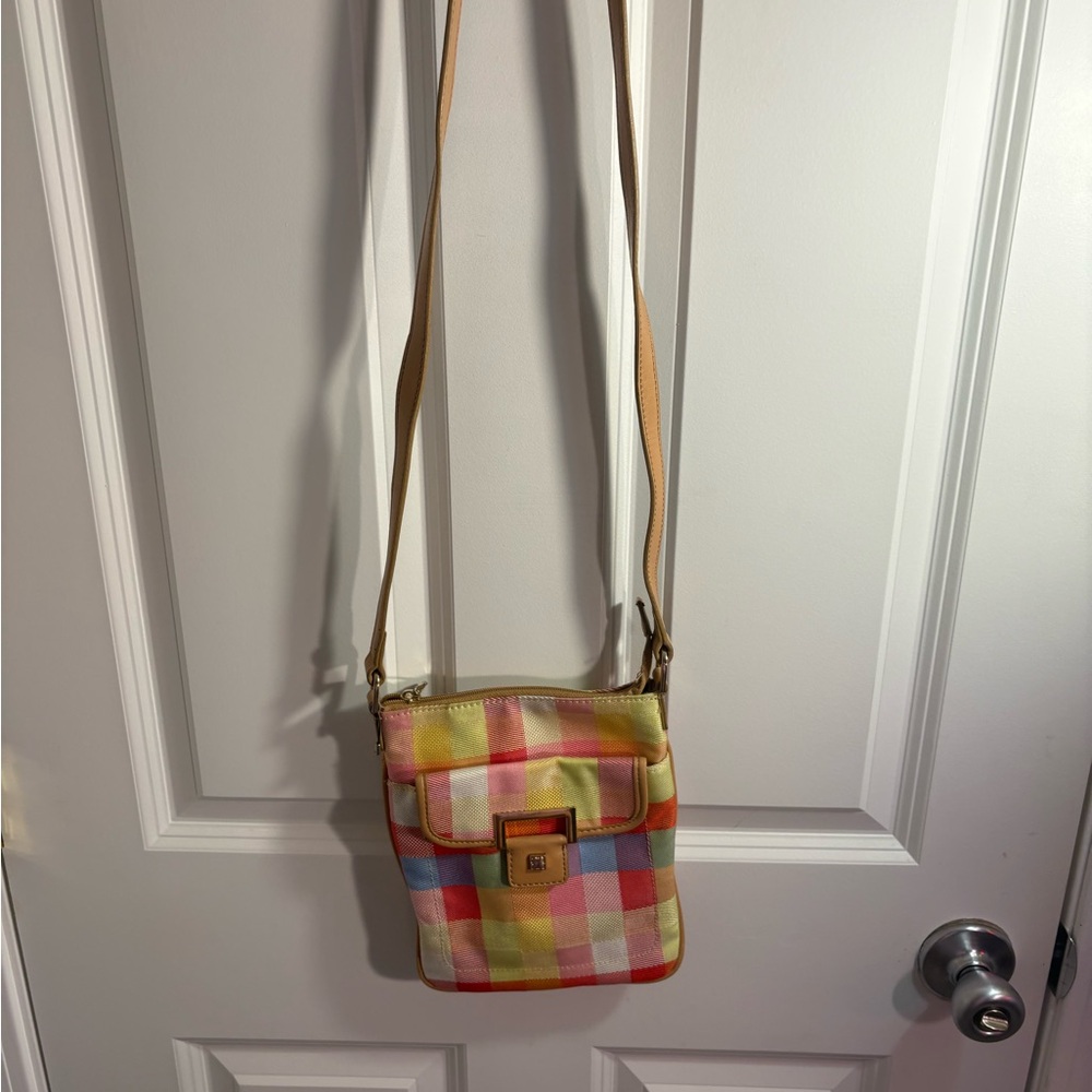 Liz Claiborne Colorful Checkered Crossbody Bag